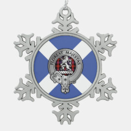 Clan Brown Crest & Tartan Tin Sneeuwvlok Ornament