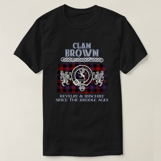 Clan Brown kuif Schotse clans Schotse achternaam T-shirt (Design voorkant)