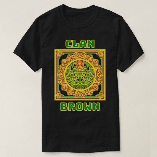 Clan Brown Scottish Celtic Thistle  T-shirt (Design voorkant)