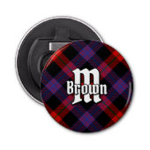 Clan Brown Tartan Button Flesopener (Voorkant)