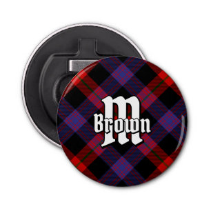 Clan Brown Tartan Button Flesopener