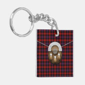 Clan Brown Tartan en Sporran Sleutelhanger (Voorkant Links)