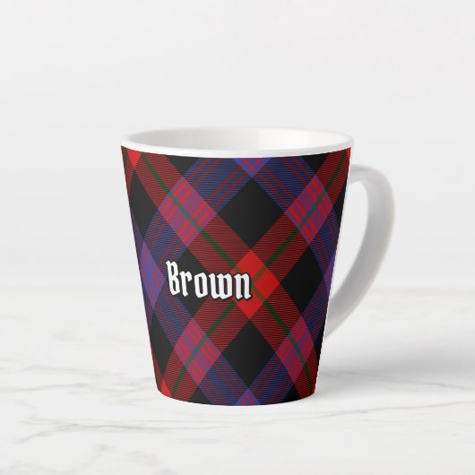 Clan Brown Tartan Latte Mok (Rechterhoek)
