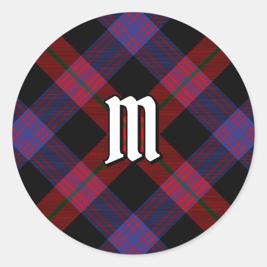 Clan Brown Tartan Ronde Sticker (Voorkant)