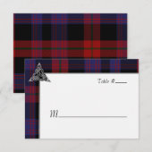 Clan Brown Tartan Thistle Wedding Escort RSVP Kaartje (Voorkant / Achterkant)