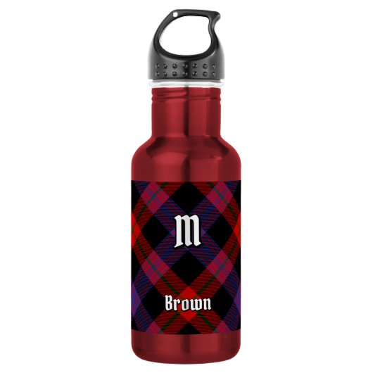 Clan Brown Tartan Waterfles (Voorkant)