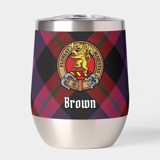 Clan Brown Wapen over Tartan (Voorkant)
