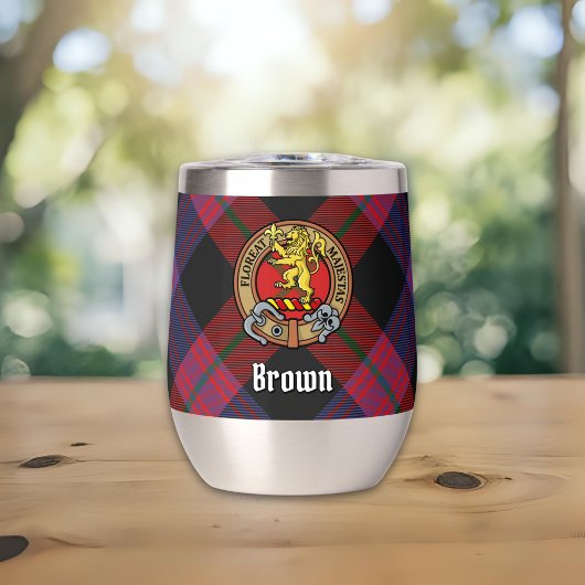 Clan Brown Wapen over Tartan