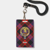 Clan Brown Wapen over Tartan Badge (Voorzijde met lanyard)