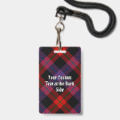 Clan Brown Wapen over Tartan Badge (Achterkant met lanyard)