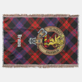 Clan Brown Wapen over Tartan Deken (Voorkant)