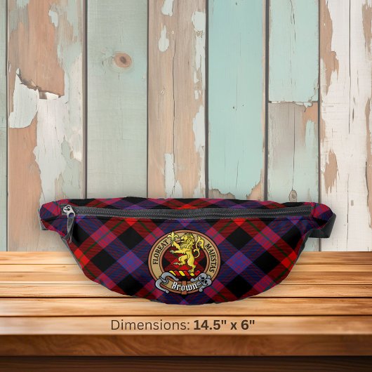 Clan Brown Wapen over Tartan Heuptasje