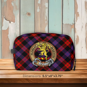 Clan Brown Wapen over Tartan Toilettasje