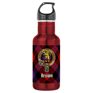 Clan Brown Wapen over Tartan Waterfles