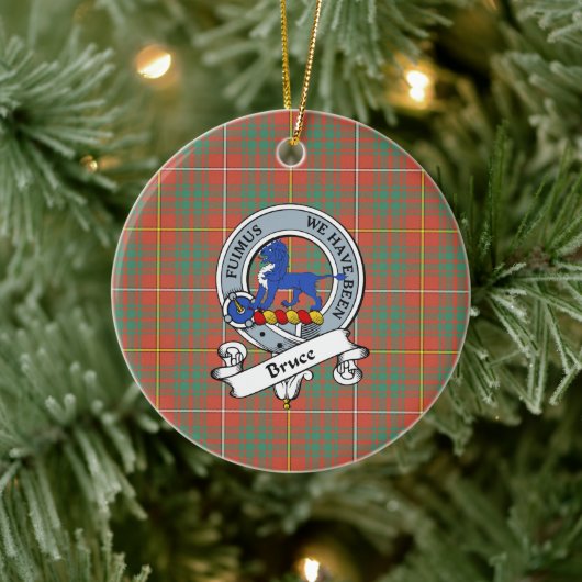 Clan Bruce Ancient Badge Tartan Pset Keramisch Ornament (Boom)