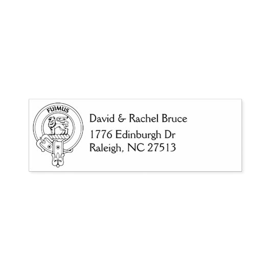 Clan Bruce Crest & Address Self-Inking Stamp Zelfinktende Stempel (Design)