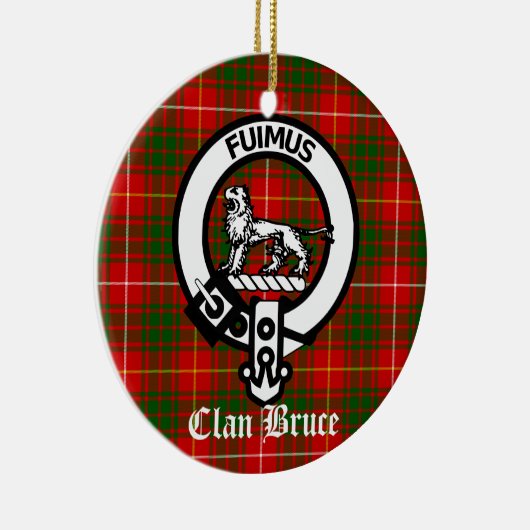 Clan Bruce Crest Badge en Tartan Keramisch Ornament (Rechts)