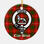 Clan Bruce Crest Badge en Tartan Keramisch Ornament (Voorkant)