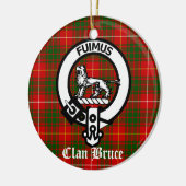 Clan Bruce Crest Badge en Tartan Keramisch Ornament (Links)
