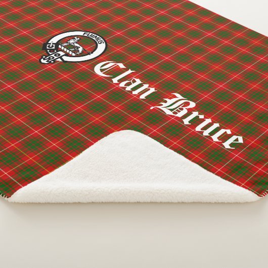 Clan Bruce Crest Badge en Tartan Sherpa Deken (3/4)