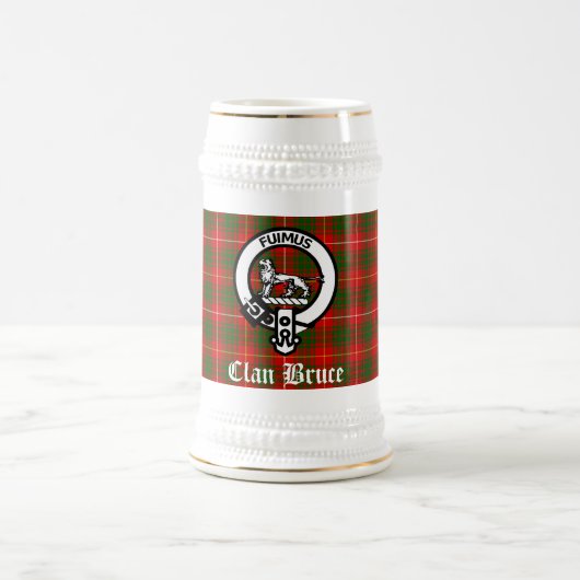 Clan Bruce Crest Badge & Tartan Custom Bierpul (Center)