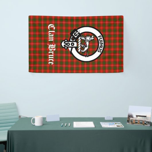 Clan Bruce Crest Badge & Tartan Custom Spandoek (Beurs)