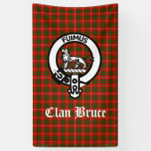 Clan Bruce Crest Badge & Tartan Custom Spandoek (Verticaal)