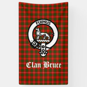 Clan Bruce Crest Badge & Tartan Custom Spandoek