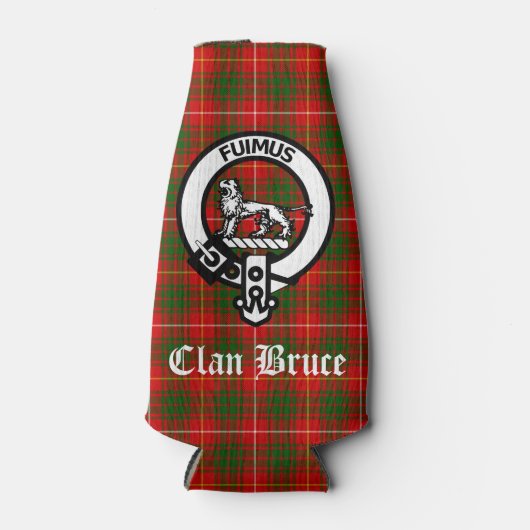 Clan Bruce Crest Badge & Tartan Flesjeskoeler (Voorkant)