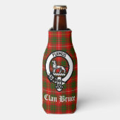Clan Bruce Crest Badge & Tartan Flesjeskoeler (Fles Voorkant)