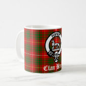 Clan Bruce Crest Badge & Tartan Koffiemok (Voorkant links)