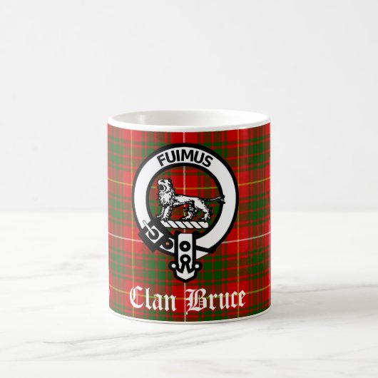 Clan Bruce Crest Badge & Tartan Koffiemok (Center)