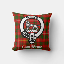 Clan Bruce Crest Badge & Tartan Kussen