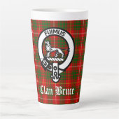 Clan Bruce Crest Badge & Tartan Latte Mok (Voorkant)