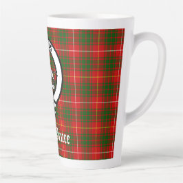 Clan Bruce Crest Badge & Tartan Latte Mok