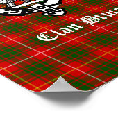 Clan Bruce Crest Badge & Tartan Poster (Hoek)