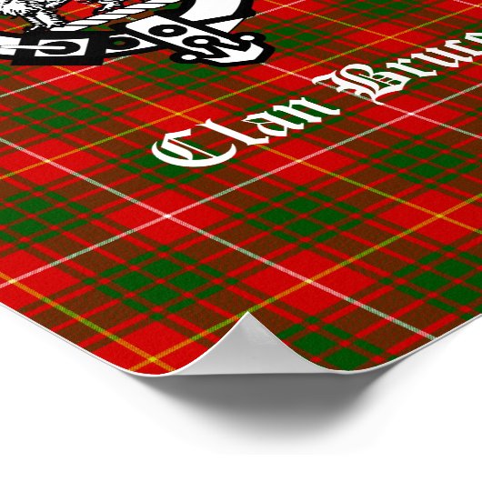 Clan Bruce Crest Badge & Tartan Poster (Hoek)