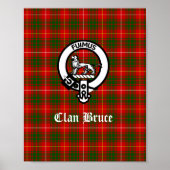 Clan Bruce Crest Badge & Tartan Poster (Voorkant)
