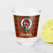 Clan Bruce Crest Badge & Tartan Shot Glas (Voorkant)