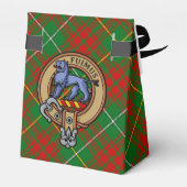 Clan Bruce Crest over de jacht op Tartan Bedankdoosjes (Achterkant)