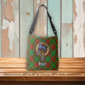 Clan Bruce Crest over de jacht op Tartan Crossbody Tas