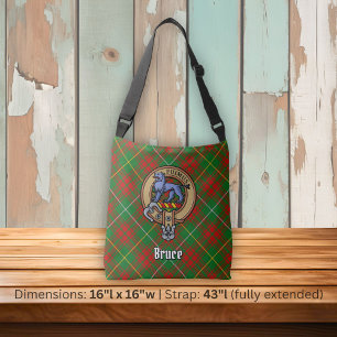 Clan Bruce Crest over de jacht op Tartan Crossbody Tas