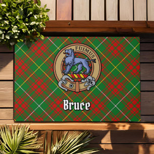 Clan Bruce Crest over de jacht op Tartan Deurmat