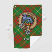 Clan Bruce Crest over de jacht op Tartan Golfhanddoek (Insitu)
