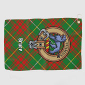 Clan Bruce Crest over de jacht op Tartan Golfhanddoek (Horizontaal)