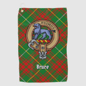 Clan Bruce Crest over de jacht op Tartan Golfhanddoek (Voorkant)