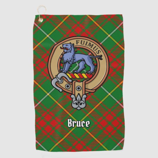 Clan Bruce Crest over de jacht op Tartan Golfhanddoek (Voorkant)