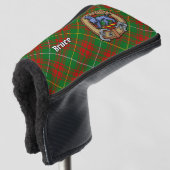 Clan Bruce Crest over de jacht op Tartan Golfheadcover (3/4 voorkant)