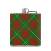 Clan Bruce Crest over de jacht op Tartan Heupfles (Achterkant)