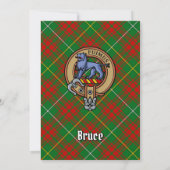 Clan Bruce Crest over de jacht op Tartan Kaart (Achterkant)